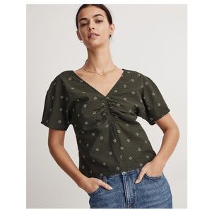 Madewell Voile Puff Sleeve Top in Floral, Size 4